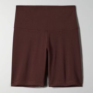 Aritzia TNA Butter Atmosphere Hi-Rise 7" Short in Rich Mocha Brown M